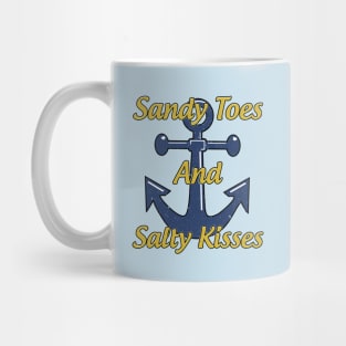 Sandy Toes And Salty Kisses Beach Shirt Vintage Distressed Mug